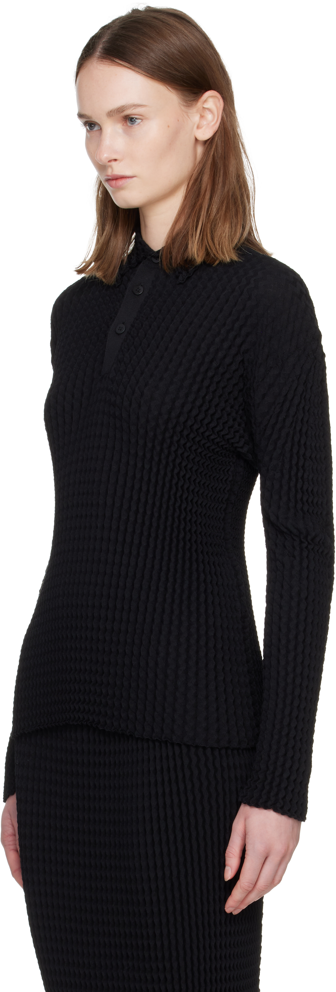 Issey Miyake - Polo Spongy noir