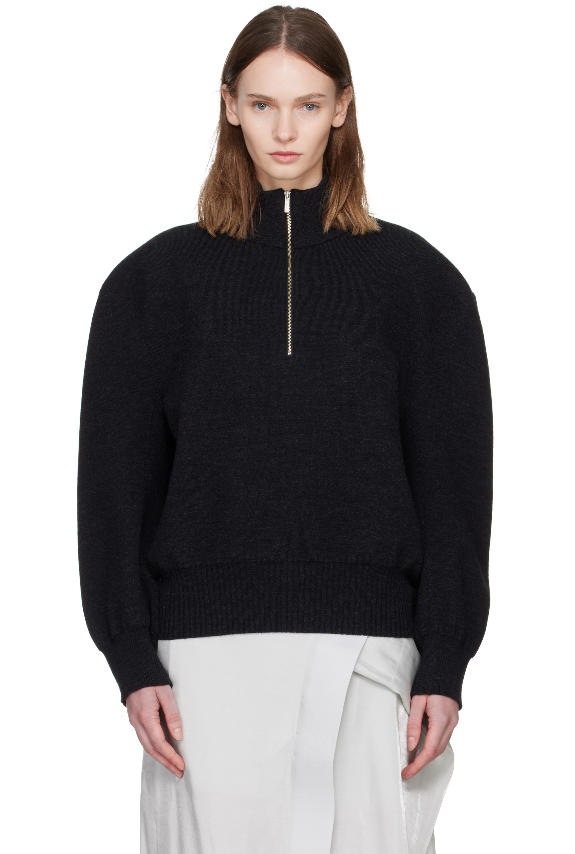 Issey Miyake - Pull Handsome noir en tricot
