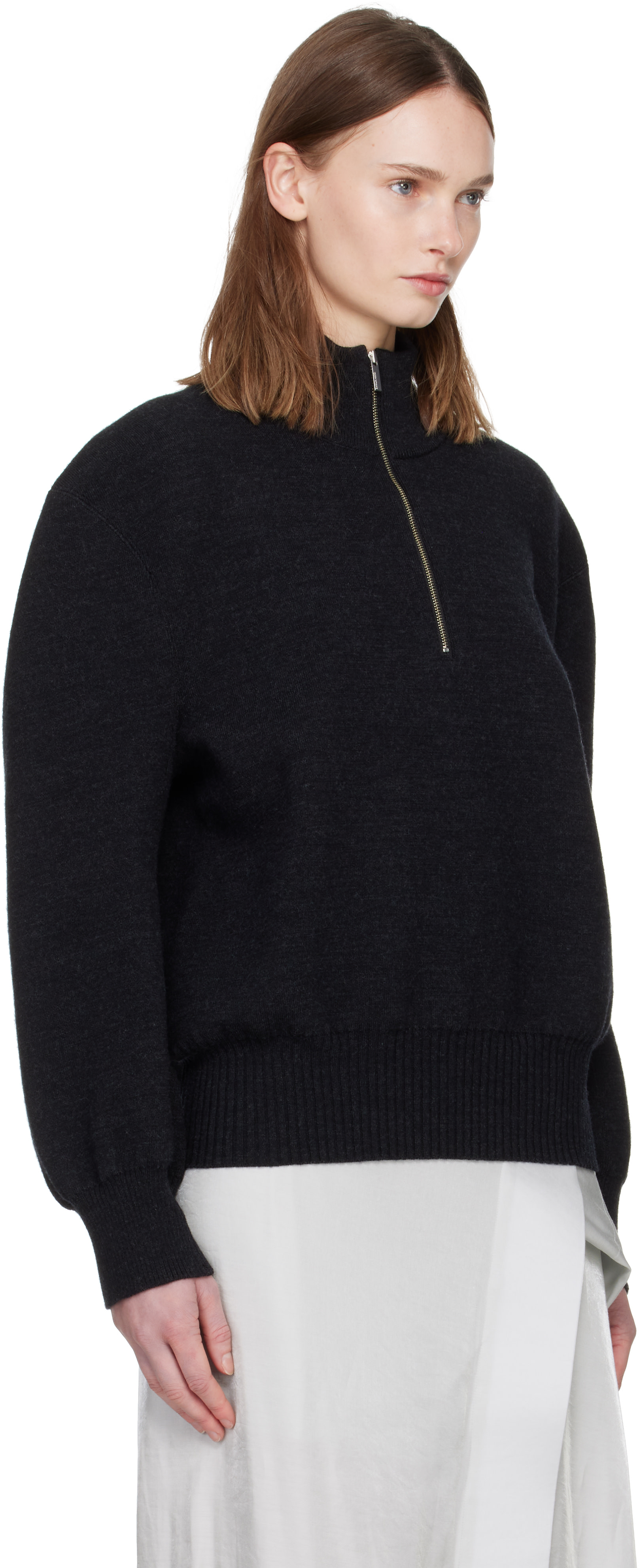 Issey Miyake - Pull Handsome noir en tricot