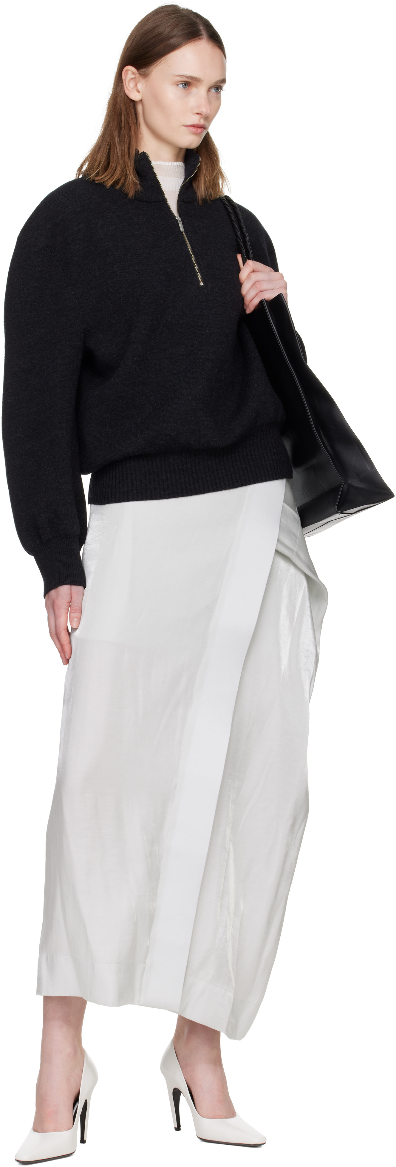 Issey Miyake - Pull Handsome noir en tricot