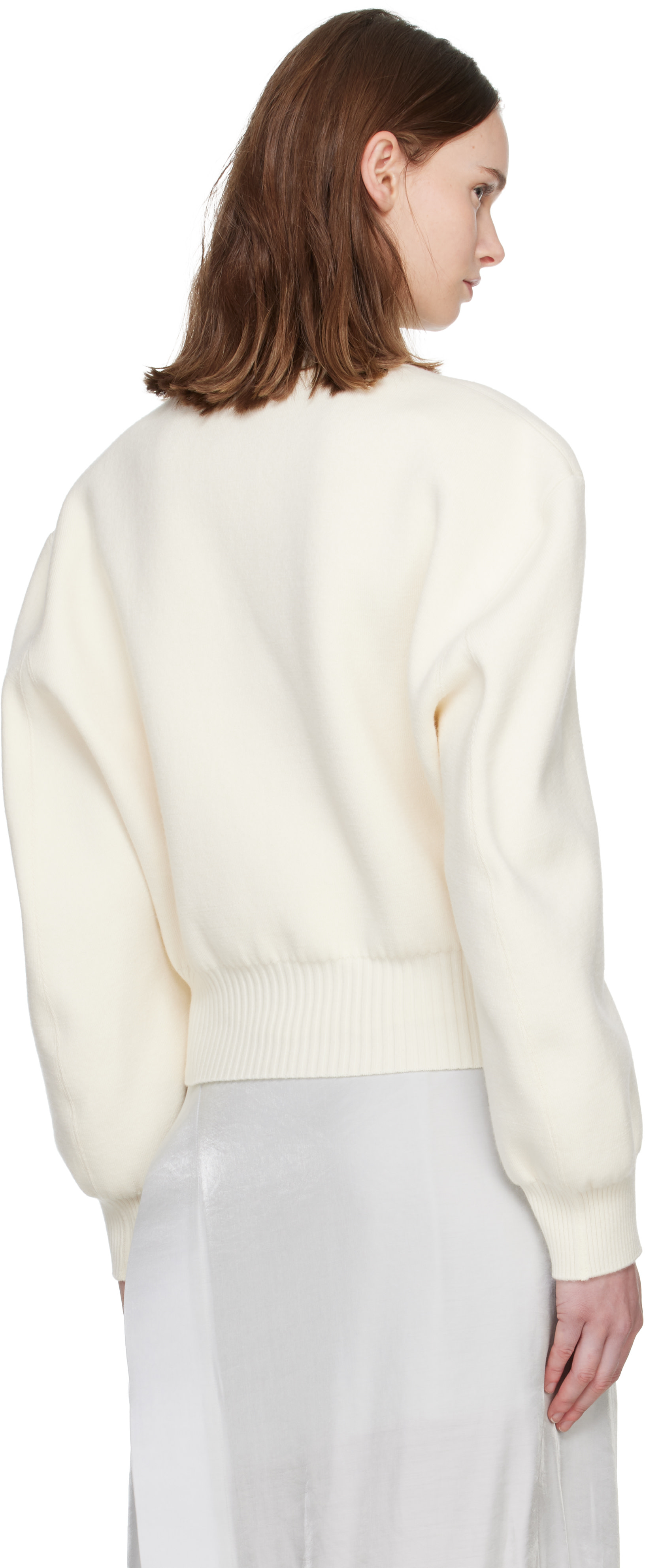 Issey Miyake - Pull Handsome blanc cassé en tricot