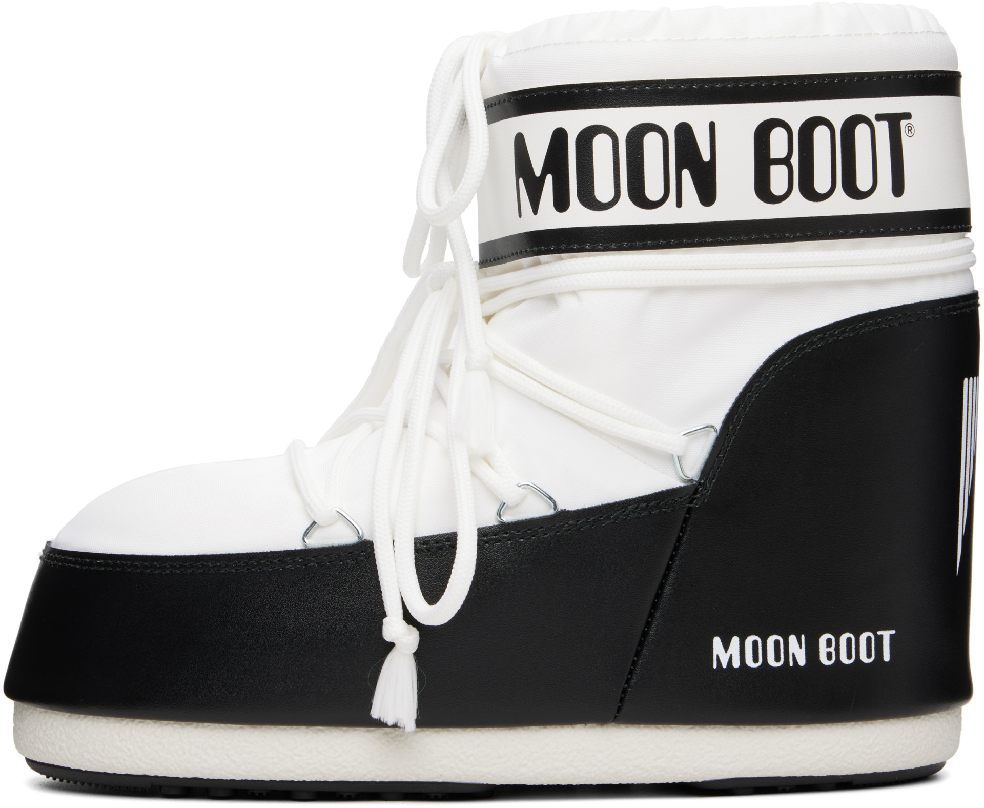 Moon Boot - Bottines Icon blanc et noir en nylon