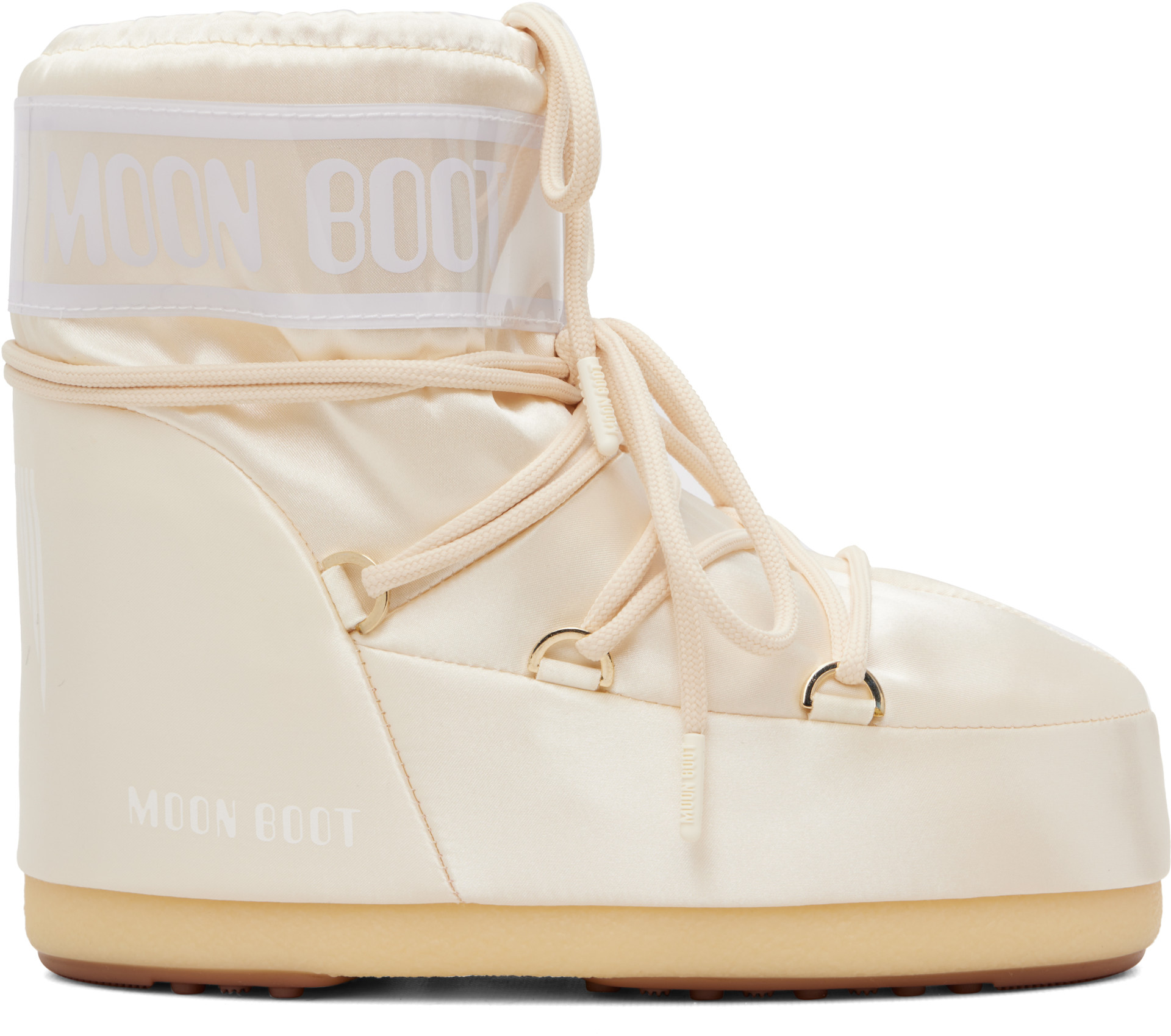 Moon Boot - Bottines Icon blanc cassé en satin