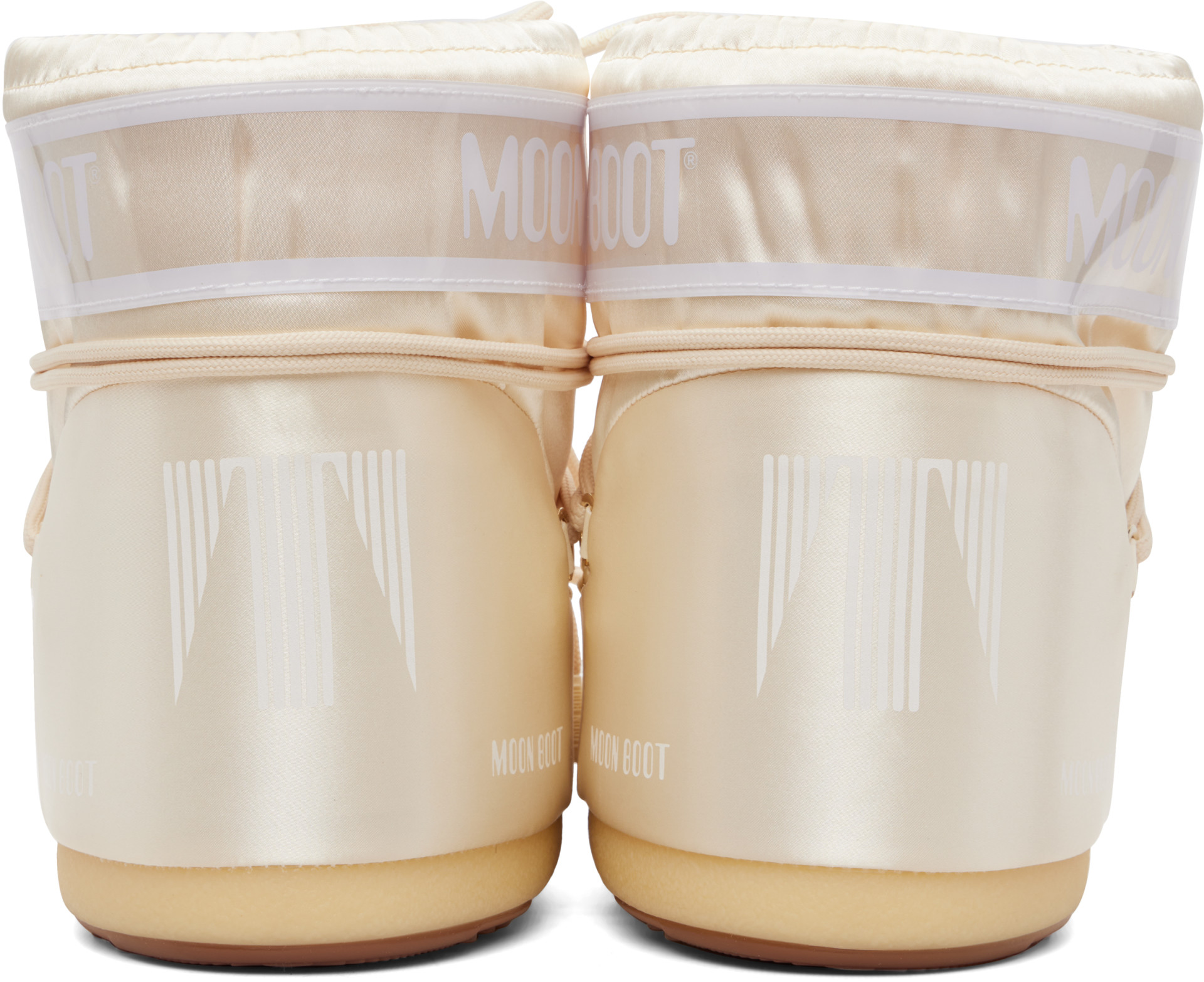 Moon Boot - Bottines Icon blanc cassé en satin