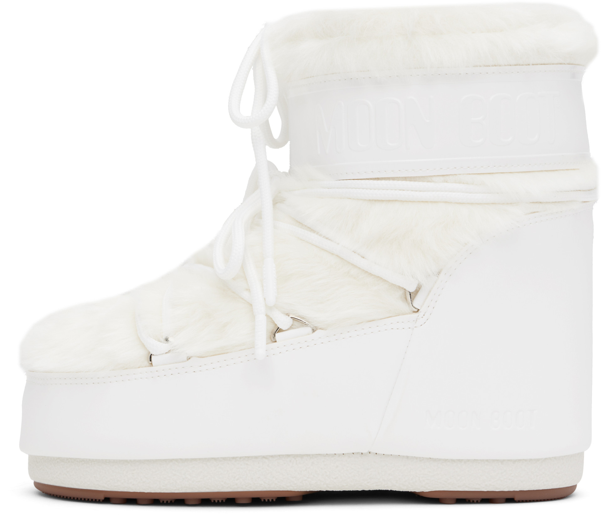 Moon Boot - Bottines Icon blanches en fourrure synthétique