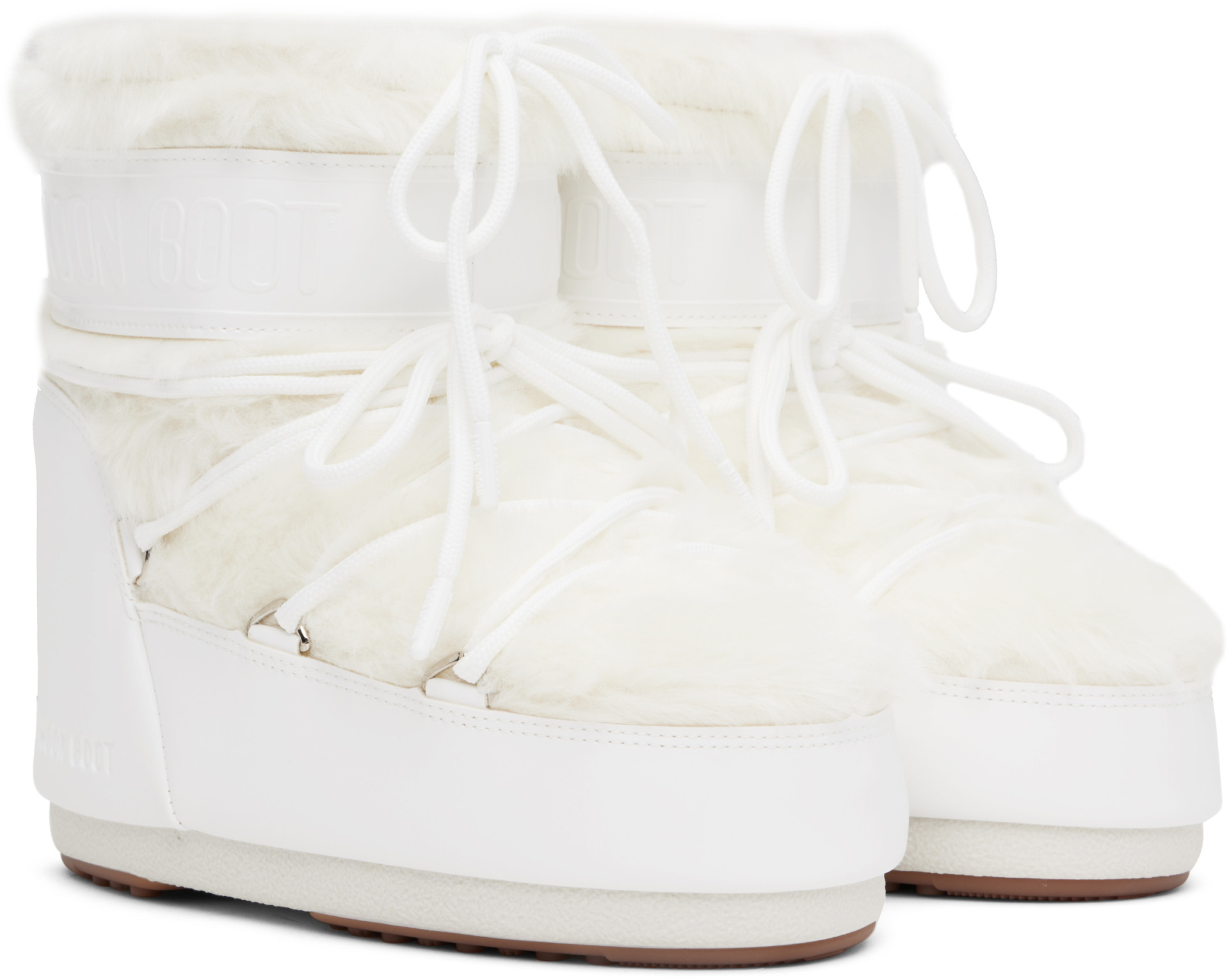 Moon Boot - Bottines Icon blanches en fourrure synthétique
