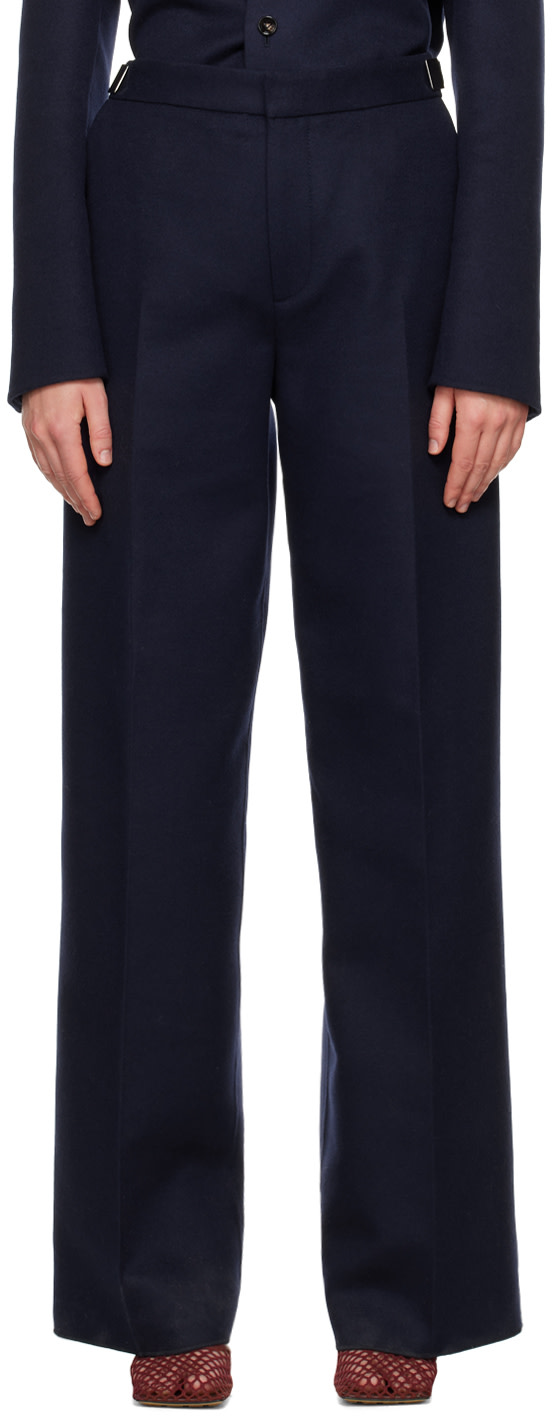 Bottega Veneta Navy Creased Trousers