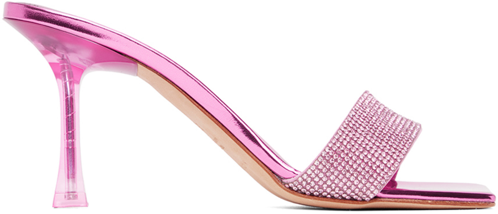 Magda Butrym - Pink Crystal Heeled Sandals - Image 1