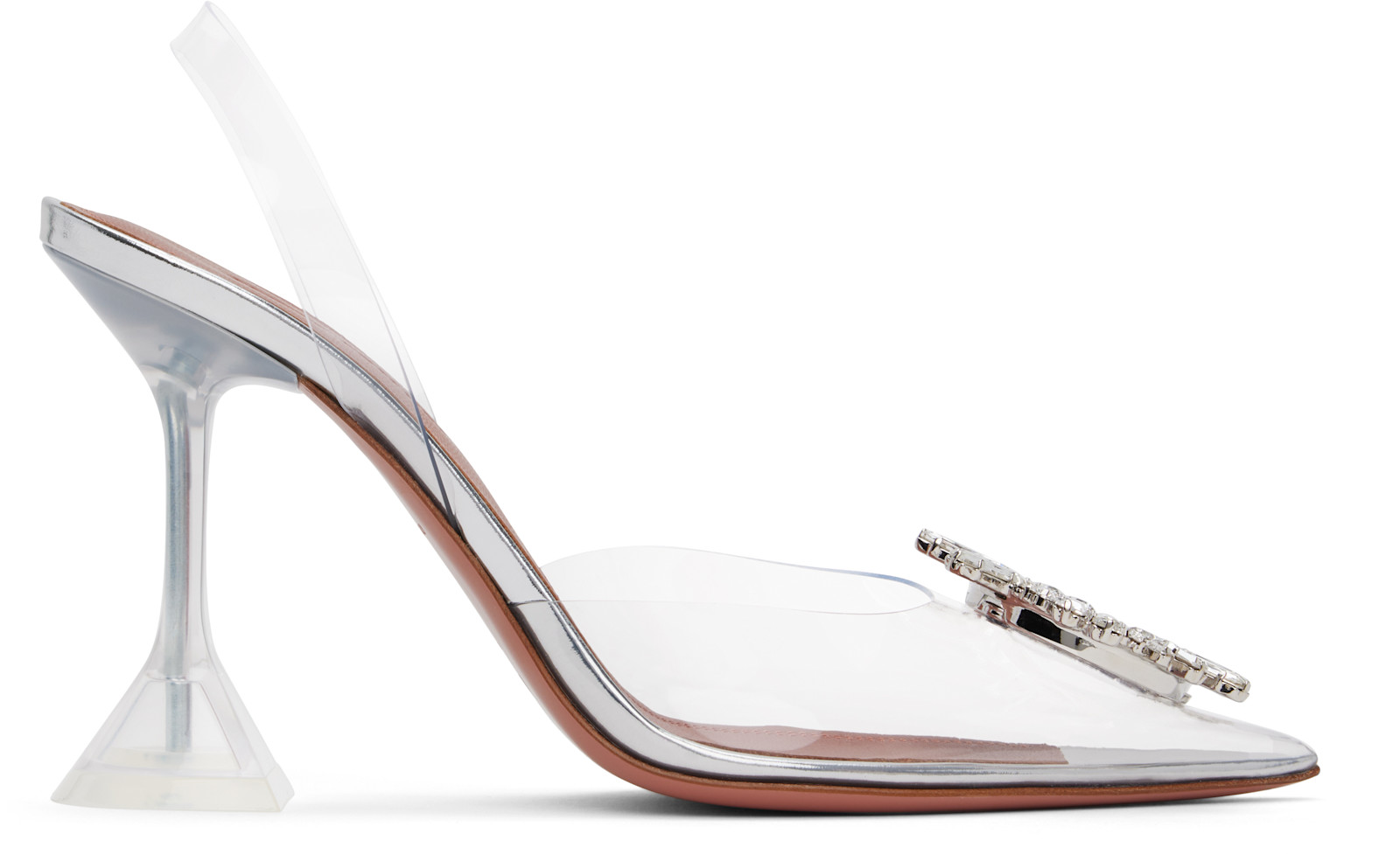 Amina Muaddi - Transparent Begum Glass Sling Heels - Image 1
