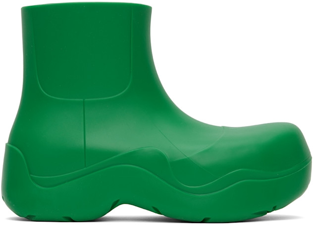 Bottega Veneta: Green Puddle Boots | SSENSE