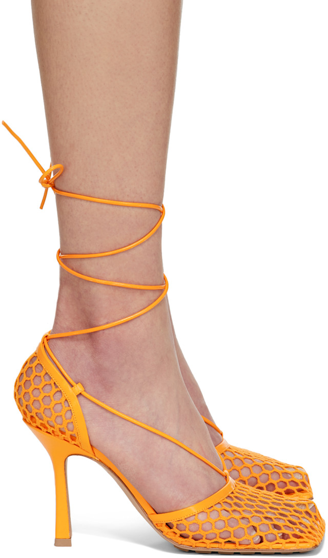 Bottega Veneta: Orange Stretch Heels | SSENSE
