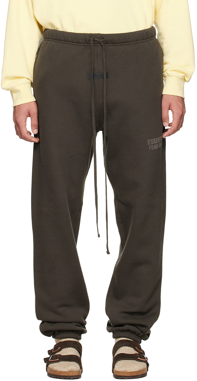 Fear of God ESSENTIALS: Gray Drawstring Lounge Pants | SSENSE