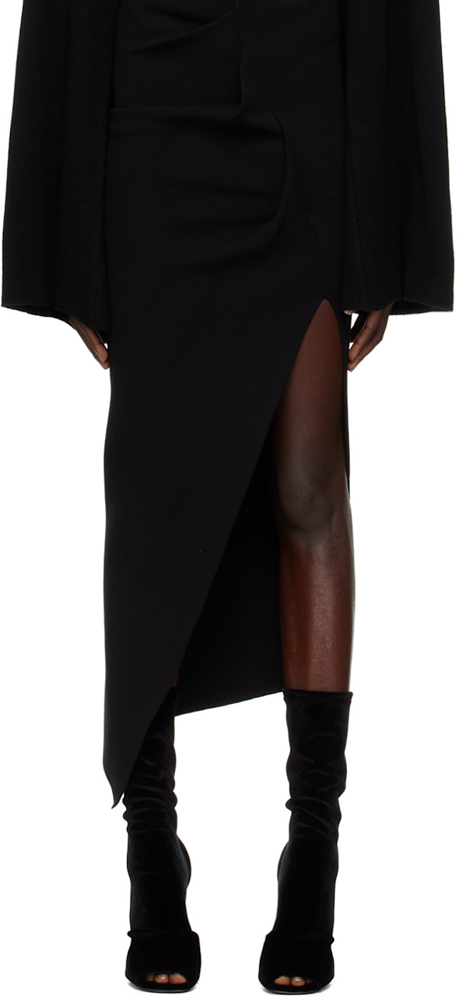 Rick Owens: ブラック Rent ミディアムスカート | SSENSE 日本