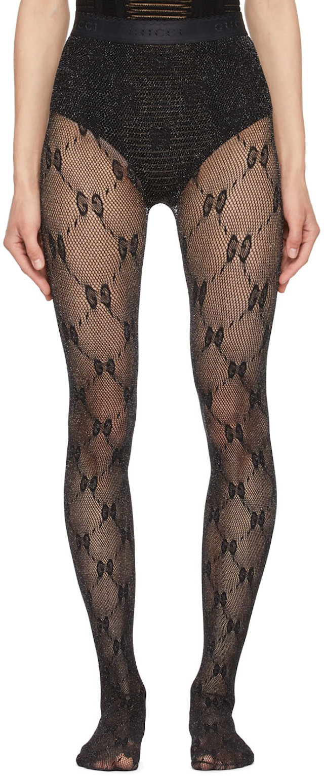 Gucci: Black GG Tights | SSENSE