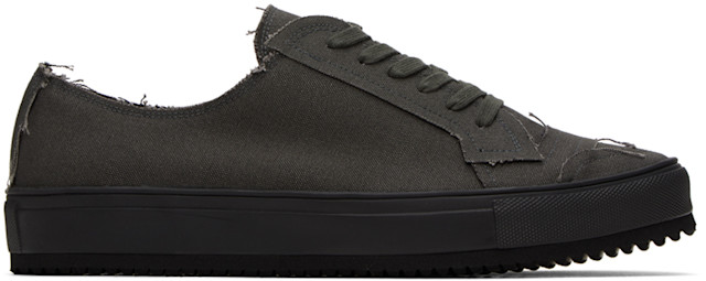 YOHJI YAMAMOTO: Gray Raw Edge Sneakers | SSENSE