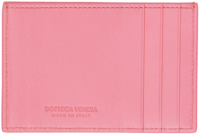 Bottega Veneta: Pink Credit Card Case | SSENSE
