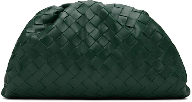 Bottega Veneta: Green Teen Pouch | SSENSE