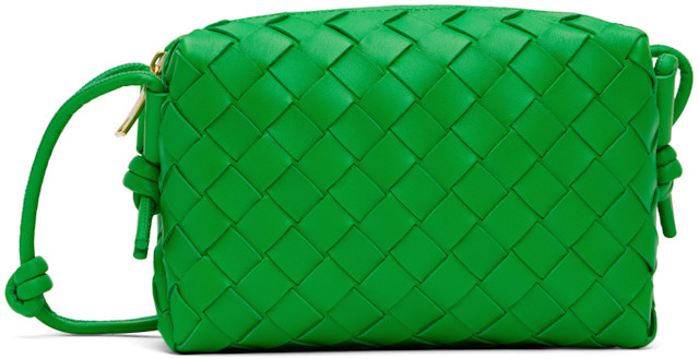 Bottega Veneta: Green Mini Loop Camera Bag | SSENSE