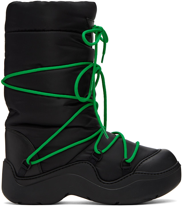 Bottega Veneta: Black Puddle Bomber Boots | SSENSE