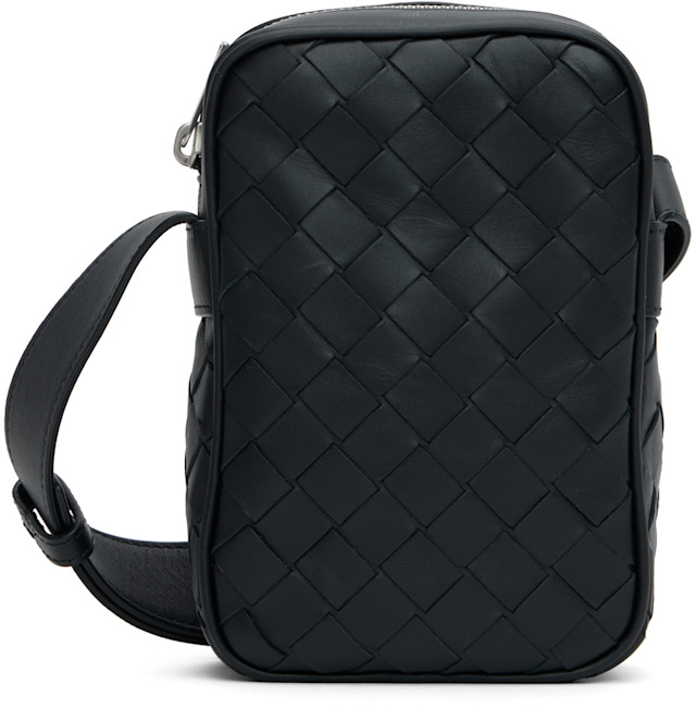 Bottega Veneta: Black Intrecciato Bag | SSENSE