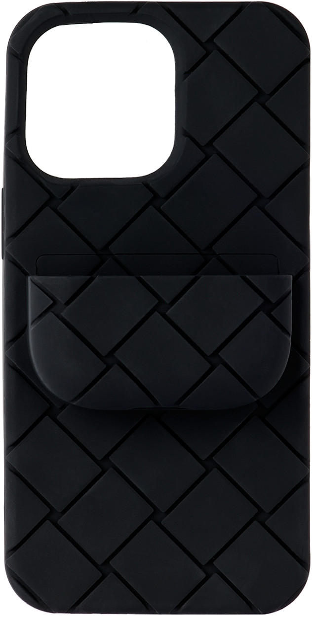 BOTTEGA VENETA iPhoneケース ブラック シリコン 編み込み Bottega Veneta: Black Intreccio iPhone 13 Pro Case | SSENSE South