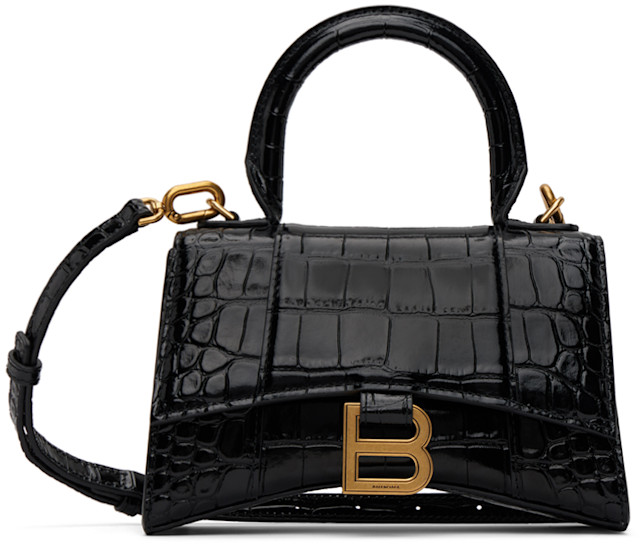 Balenciaga: Black XS Hourglass Bag | SSENSE