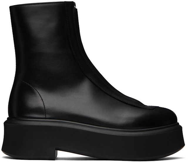 THE ROW Zipped Boot 39 ブラック The Row: ブラック Zipped I ブーツ | SSENSE 日本