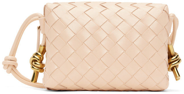 Bottega Veneta: Beige Mini Loop Camera Bag | SSENSE