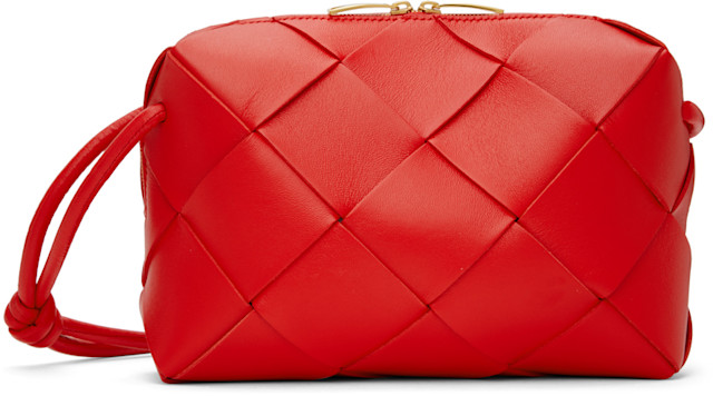 Bottega Veneta: Red Small Cassette Camera Bag | SSENSE