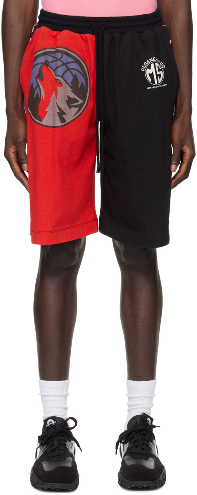 Marine Serre: Red & Black Graphic Shorts | SSENSE