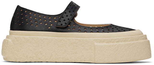 MM6 Maison Margiela: Black Chunky Gambetta Ballerina Flats | SSENSE