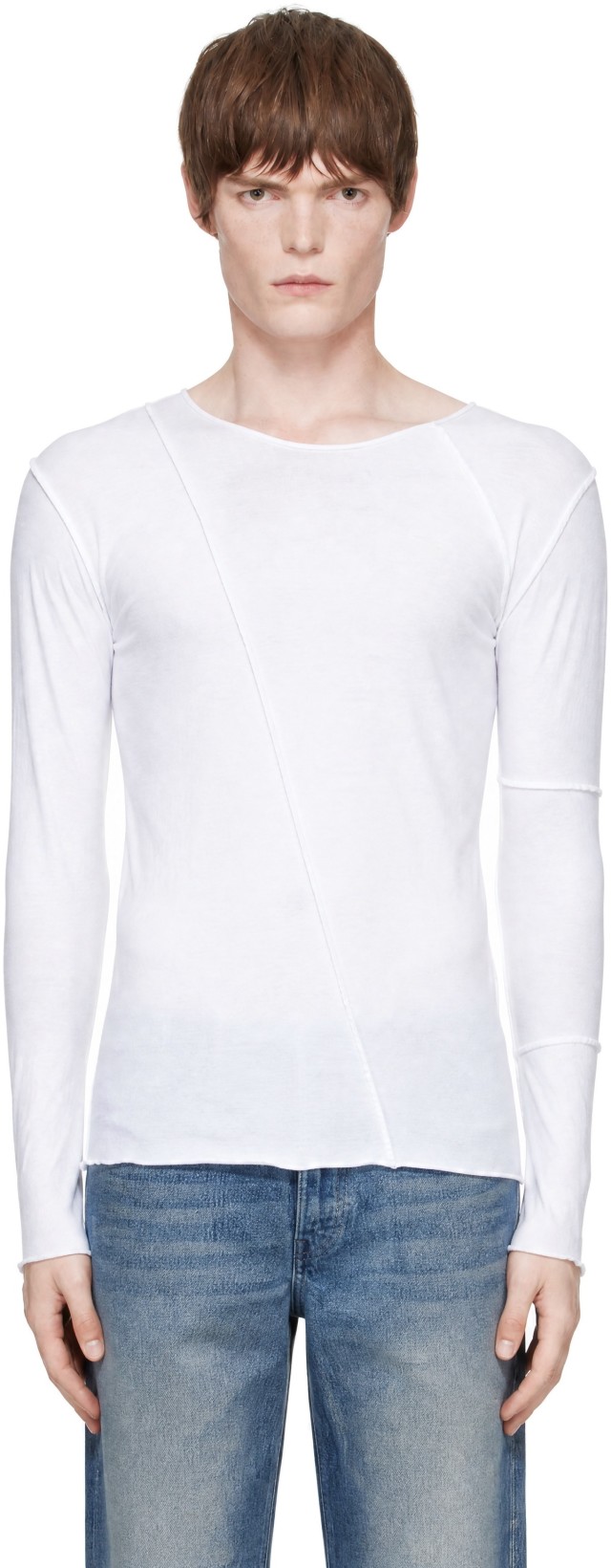 Dries Van Noten: White Long Sleeve T-shirt | SSENSE Canada