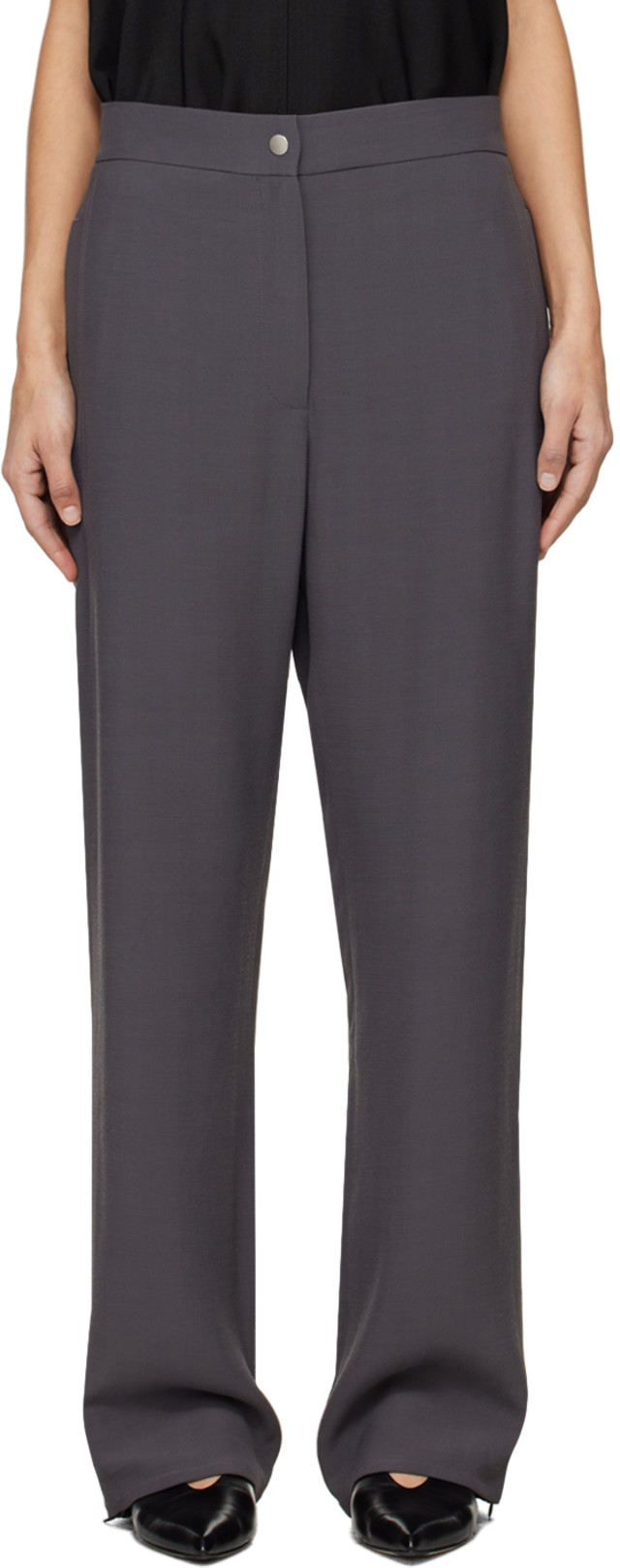 STUDIO NICHOLSON パンツ グレー XS Studio Nicholson: Gray Rush Trousers | SSENSE