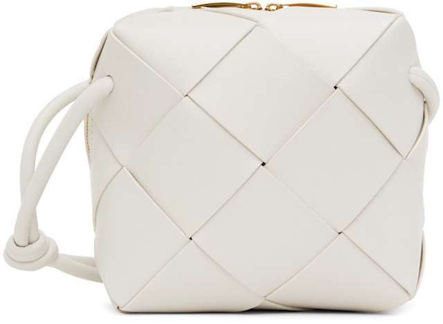 Bottega Veneta: White Mini Cassette Camera Bag | SSENSE