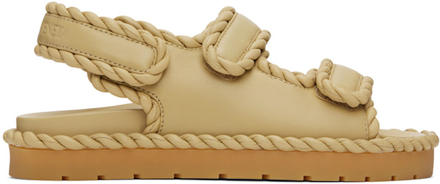 Bottega Veneta: Beige Jack Flat Sandals | SSENSE