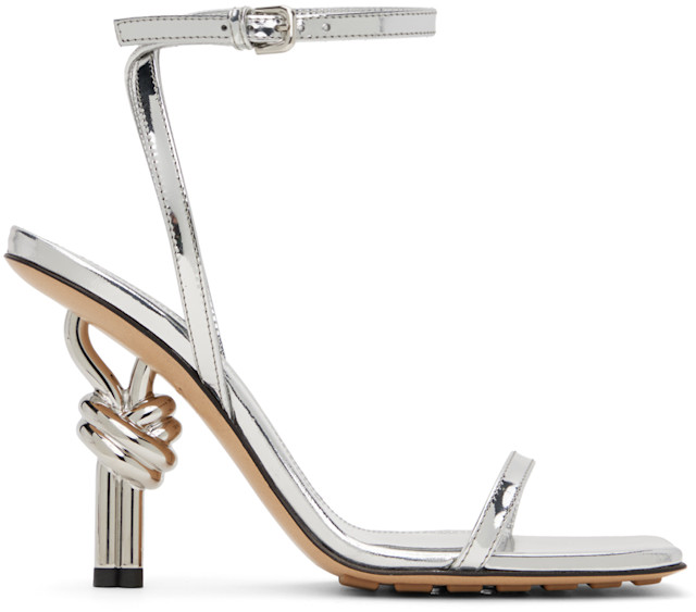 Bottega Veneta: Silver Knot Sandals | SSENSE