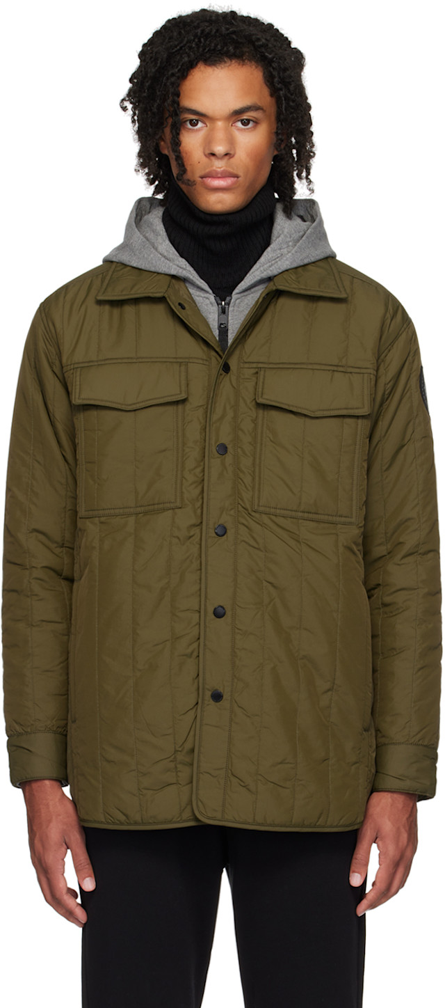 Canada Goose: Khaki 'Black Label' Carlyle Quilted Jacket | SSENSE