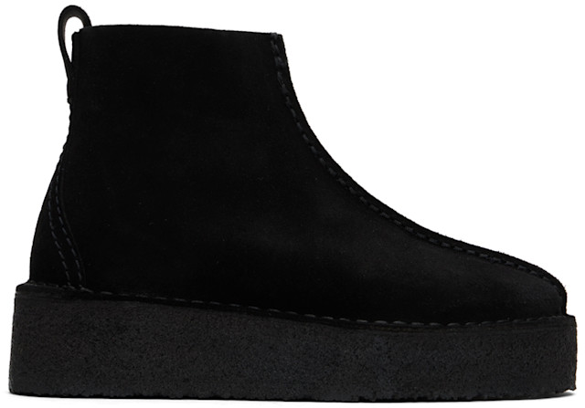 ＜Clarks＞TREK WEDGE BOOT Clarks Originals: Black Trek Wedge Boots | SSENSE
