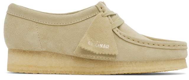最安値！　ワラビー　Clarks Original Beige Derby Clarks Originals: Beige Wallabee Derbys | SSENSE Canada