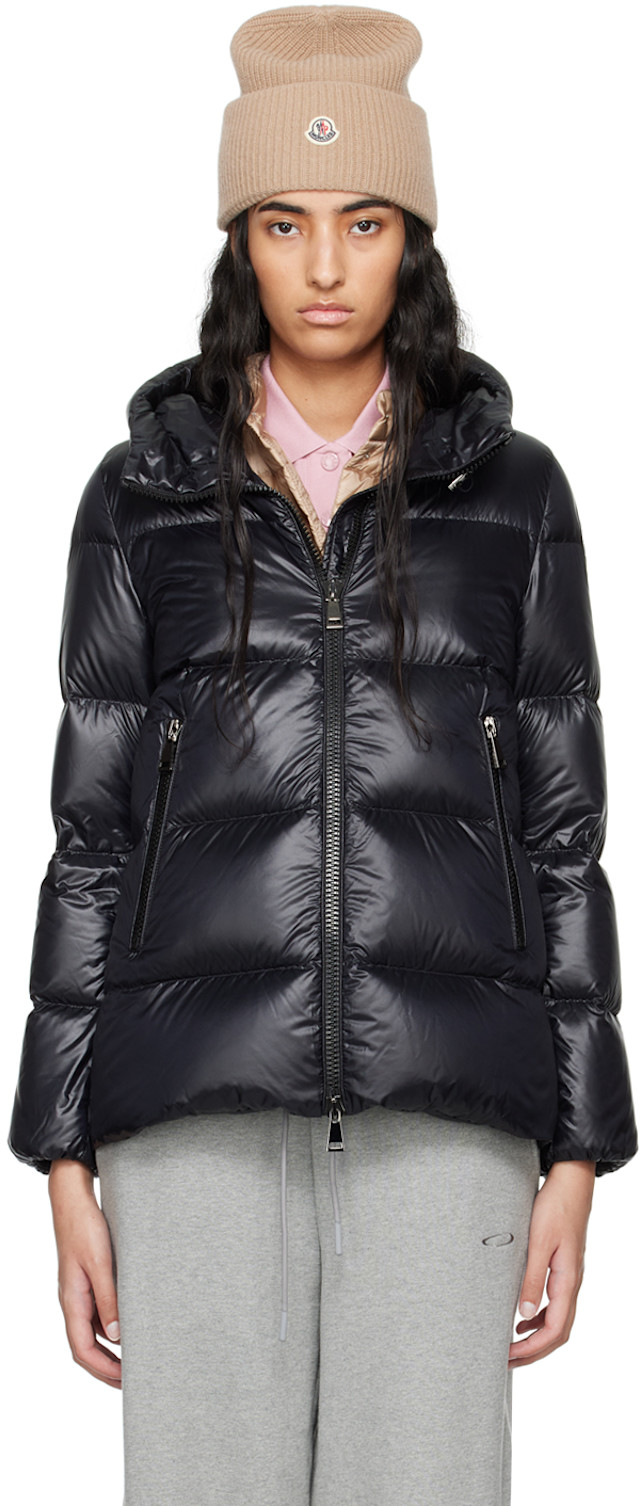 Moncler: Black Seritte Short Down Jacket | SSENSE