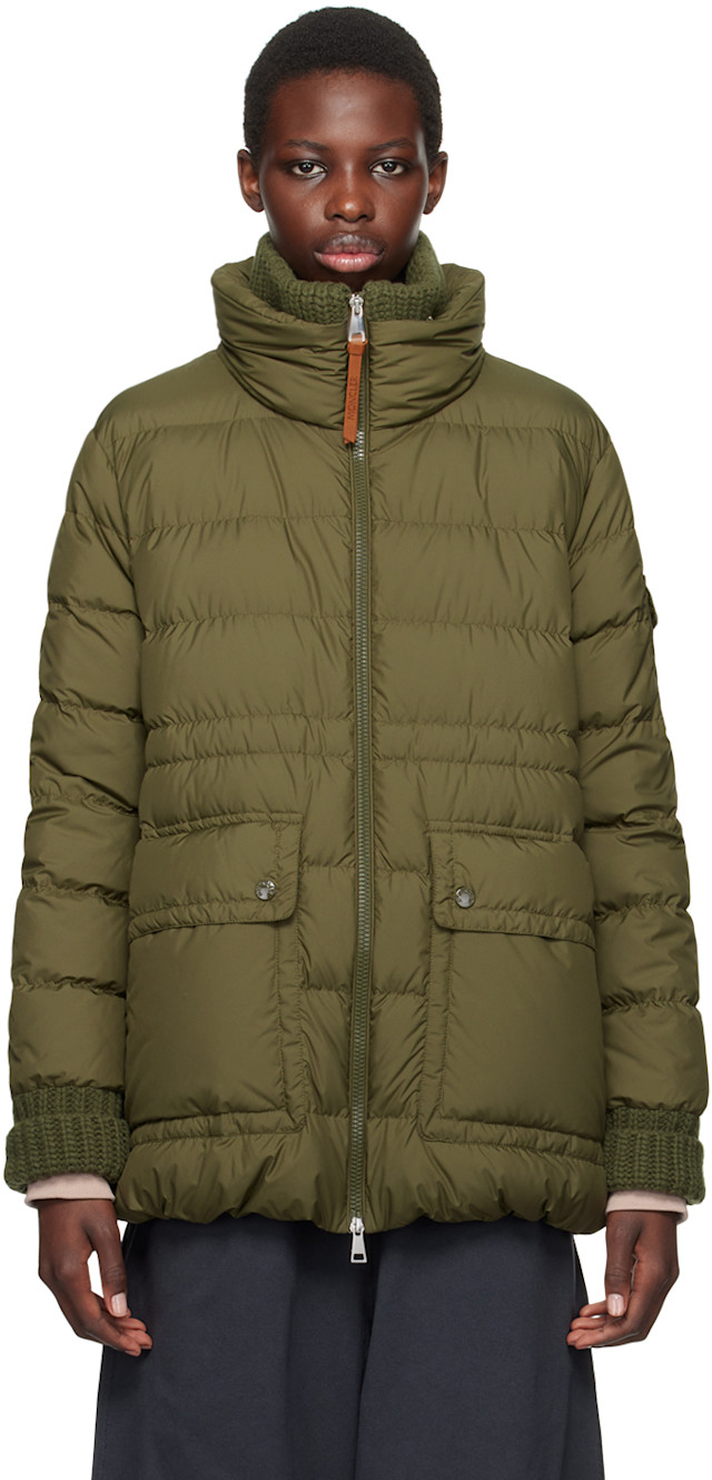 Moncler: Green Baux Short Down Jacket | SSENSE