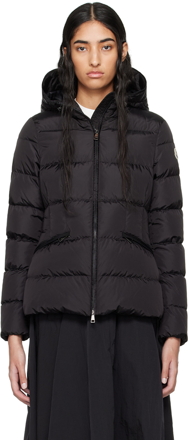 MONCLER　ALPHONSEアルフォンスフーディーダウンジャケットブラック Moncler: Black Avoce Short Down Jacket | SSENSE
