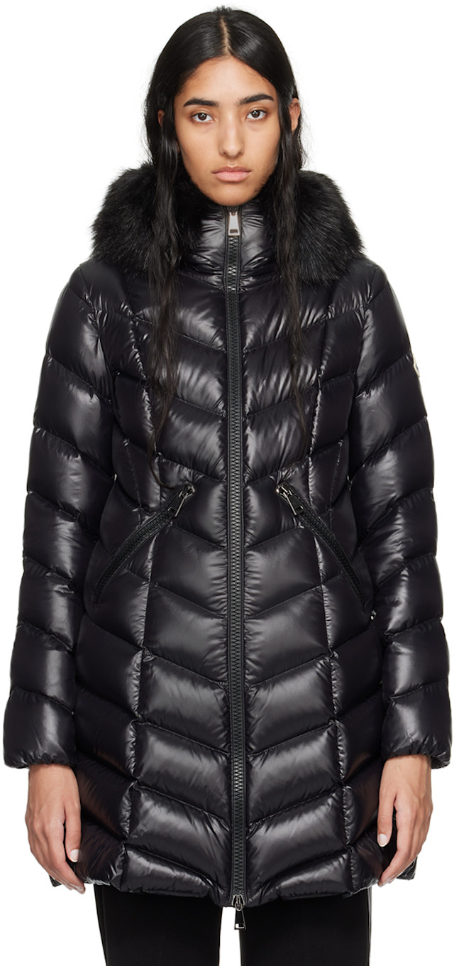 Moncler: Black Fulmarus Down Coat | SSENSE Canada