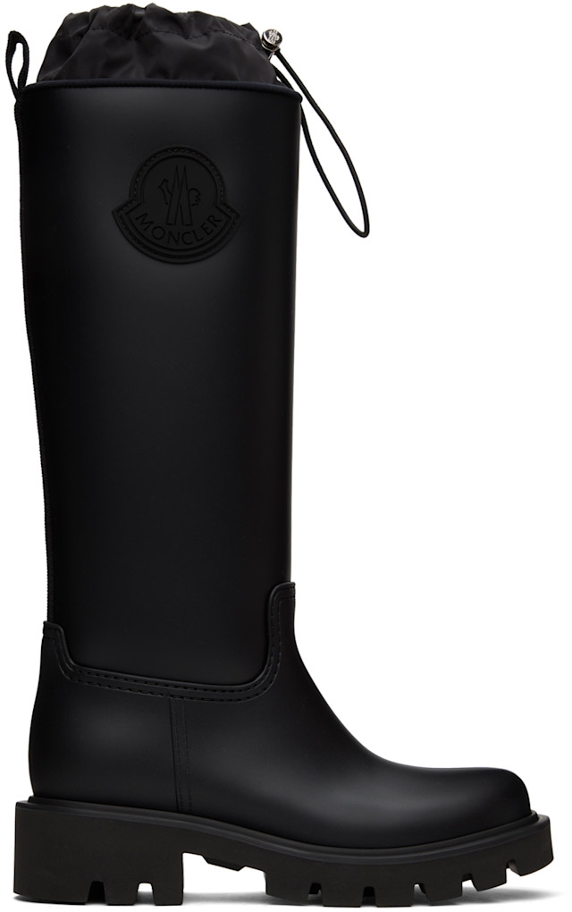Moncler: ブラック Kickstream ロング レインブーツ | SSENSE 日本