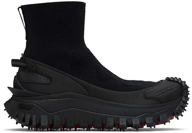 Moncler: Black Trailgrip Knit High Top Sneakers | SSENSE