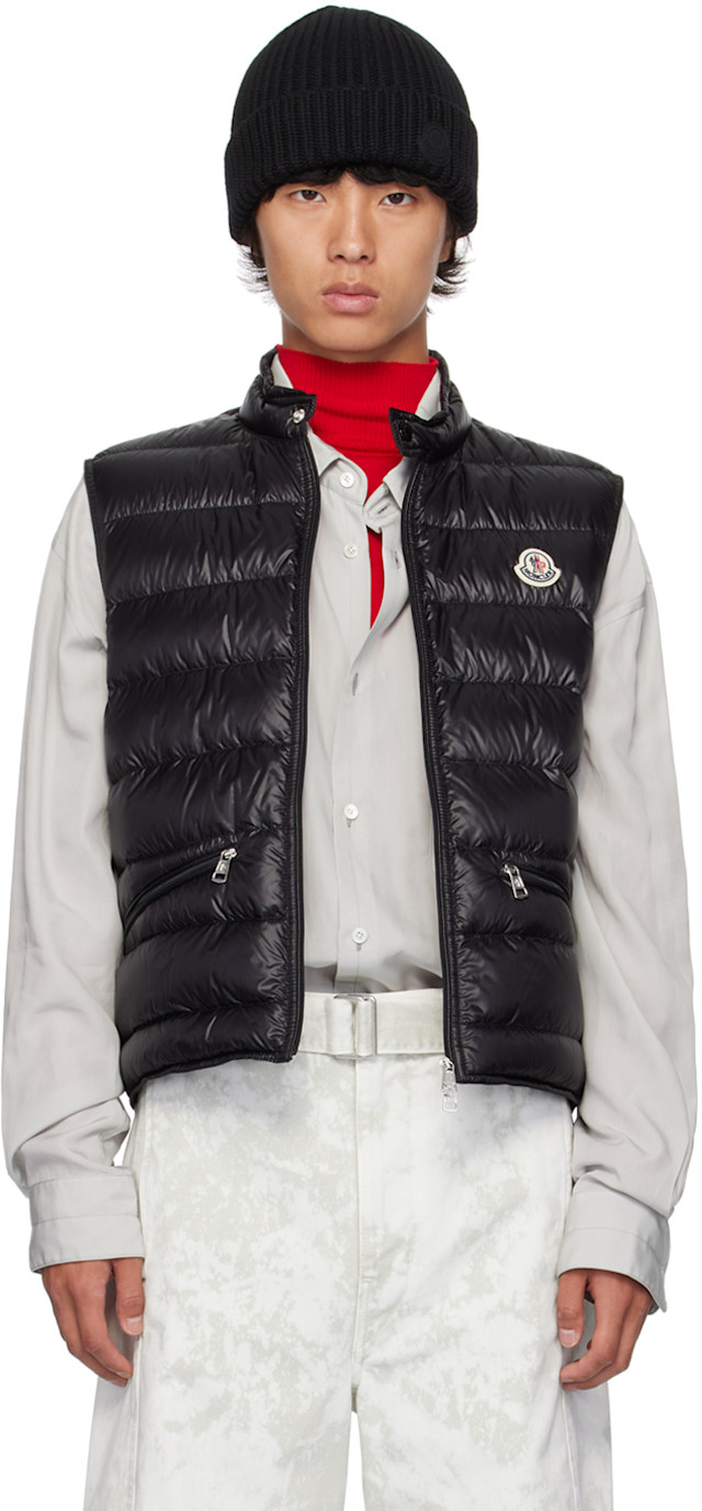 Moncler: Black Gui Down Vest | SSENSE Moncler: Black Gui Down Vest | SSENSE