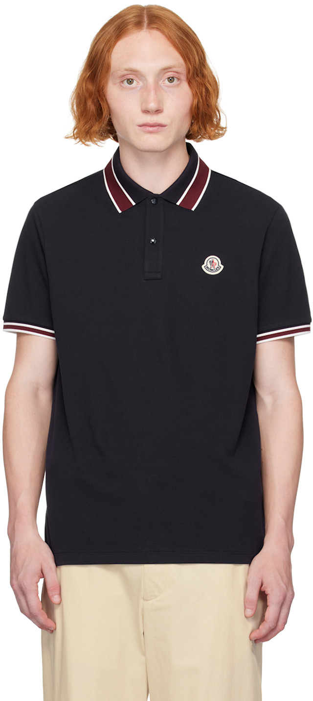 Moncler: Navy Two-Button Polo | SSENSE