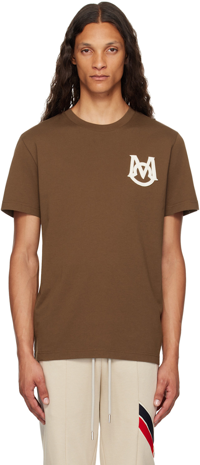 MONCLER Tシャツ ブラウン Mサイズ Moncler: Brown Appliqué T-Shirt | SSENSE Denmark