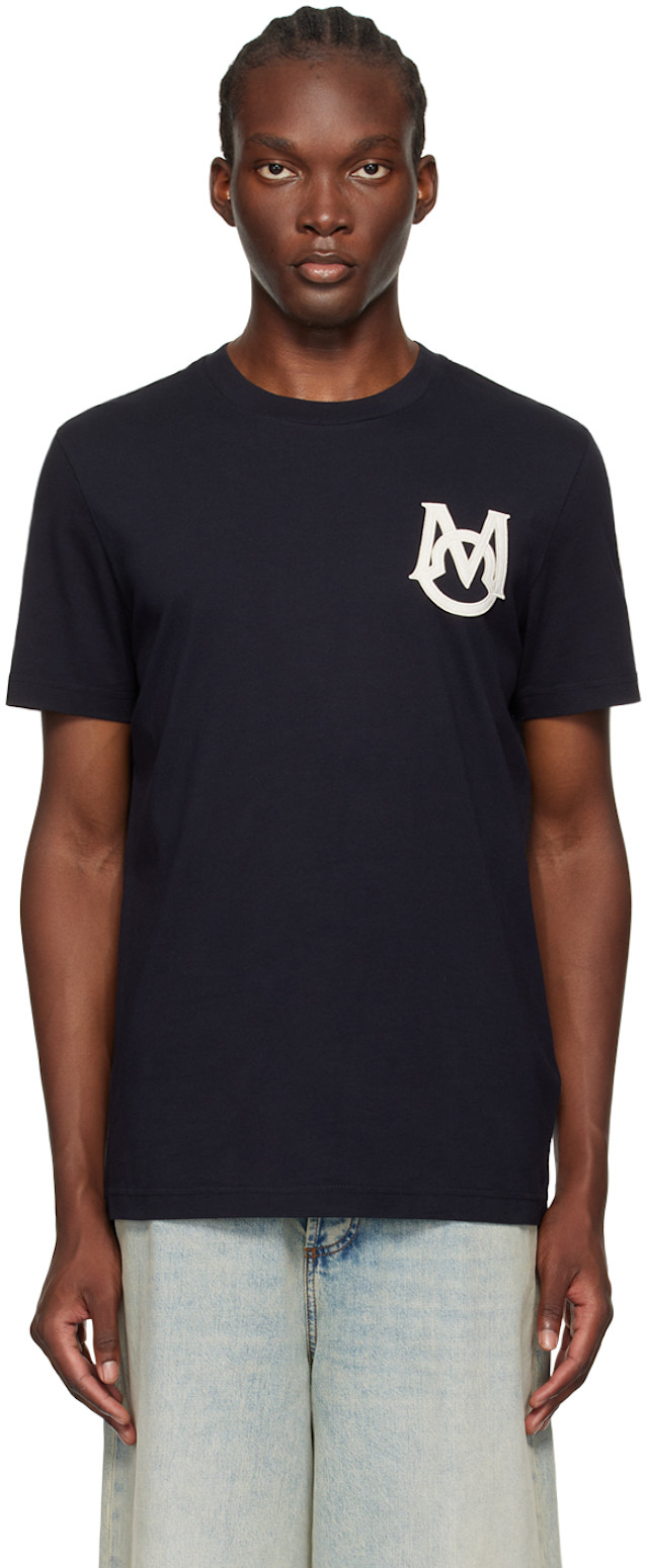 Moncler: ネイビー モノグラム Tシャツ | SSENSE 日本