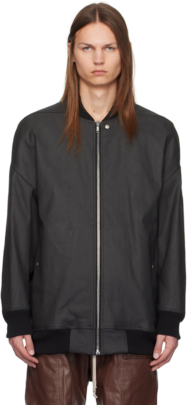 Rick Owens: Black Porterville Jumbo Peter Flight Jacket | SSENSE Rick Owens: Black Porterville Jumbo Peter Flight Jacket | SSENSE